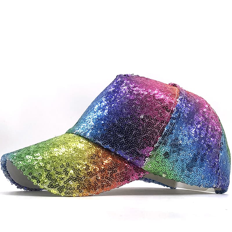 New Rainbow Sequins Baseball Cap For Women Summer Cotton Hat Girls Snapback Hip hop Gorras Bones Girl Party hat