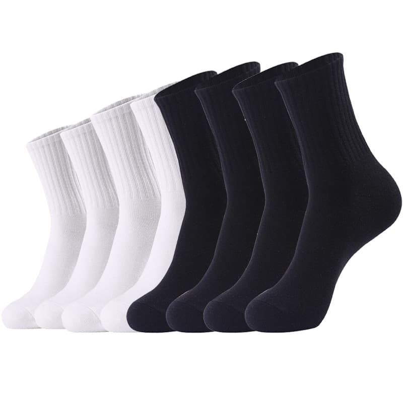 Solid color long cotton socks Breathable sweat absorption casual deodorant white socks sports socks