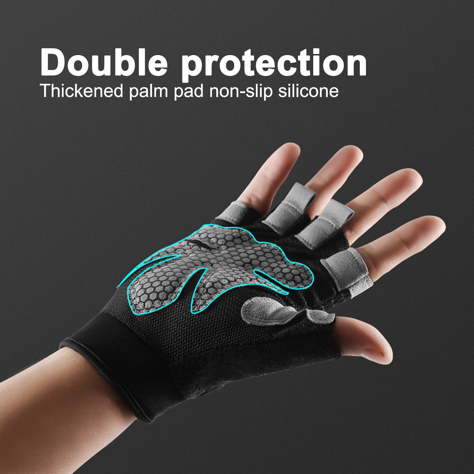 SportLife 1 Pair Workout Gloves Half Finger Palm Protection Nylon Breathable Exercise Gloves Gym Gloves for Fitness