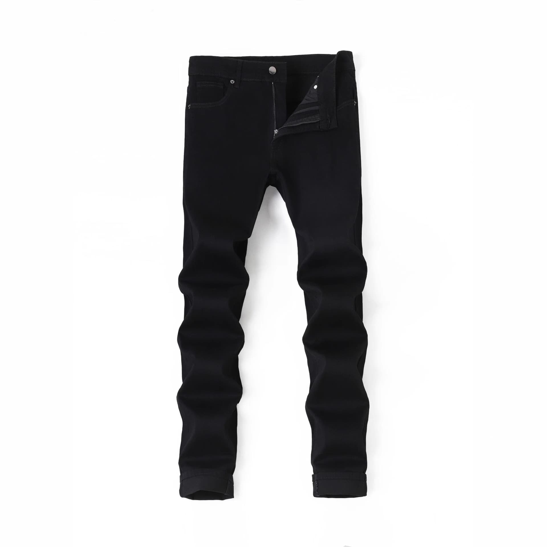 Men's Clothing Men's Slim Fit Stretch Skinny Jeans - Classic Black Denim Pants For Everyday Wear