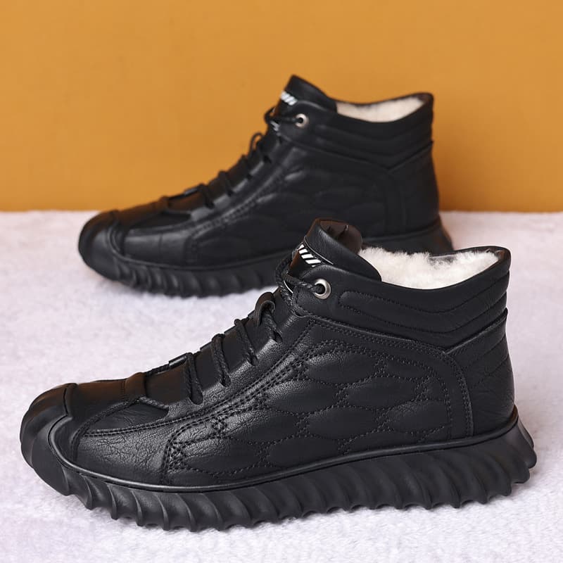 Cotton Shoes For Men Plus Velvet 2023 Winter Warm High-Top Men's Shoes Cold-Proof Snow Boots Men's Comfortable Dad Shoes