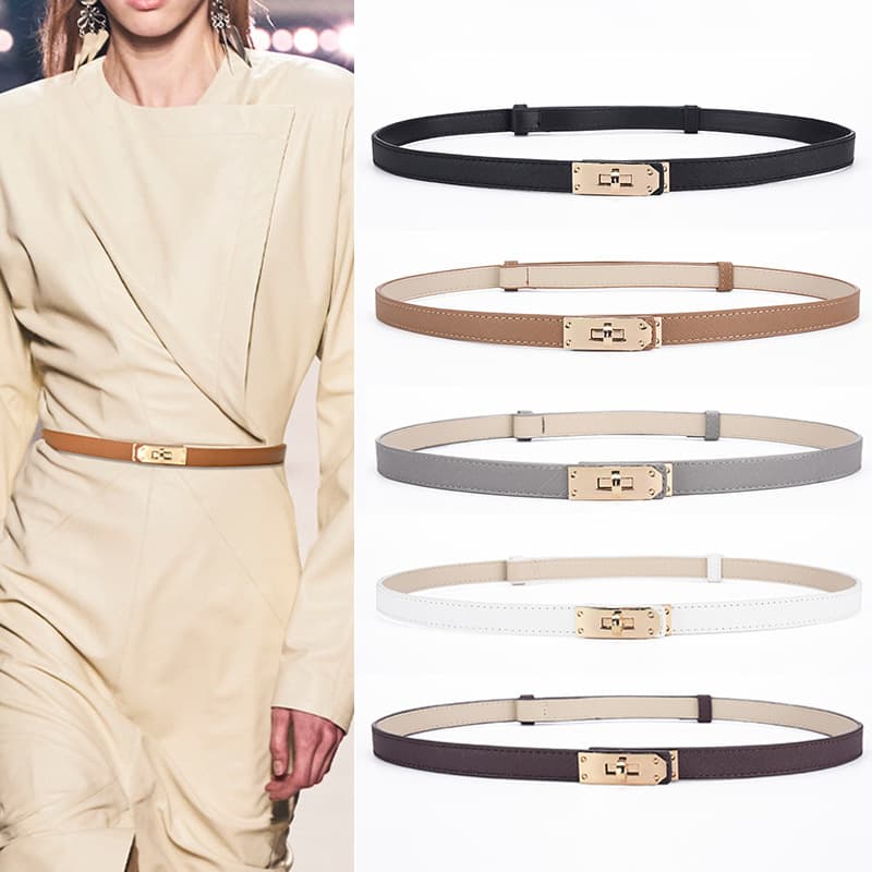 New Versatile Retro Waist Decoration for Women's Thin Belt Women's Korean Fashion Waist Slim Belt Women's Style with Dress Decoration