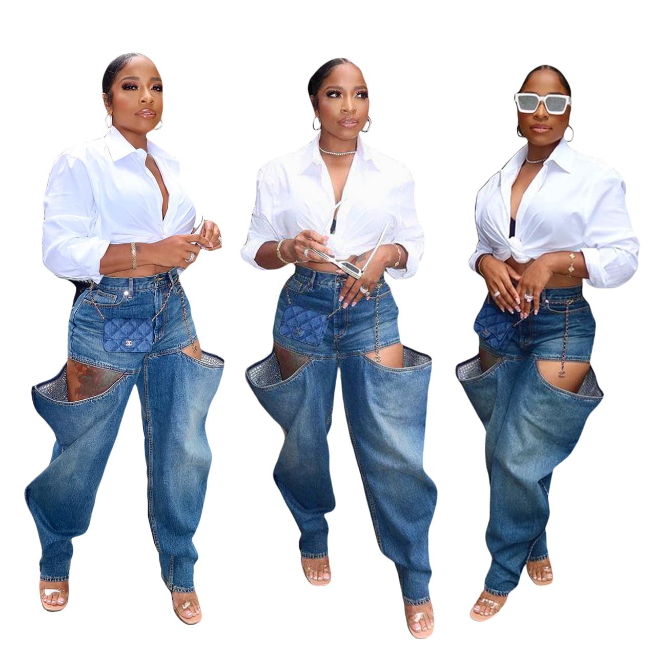 Women's fashion fashion stretch jeans