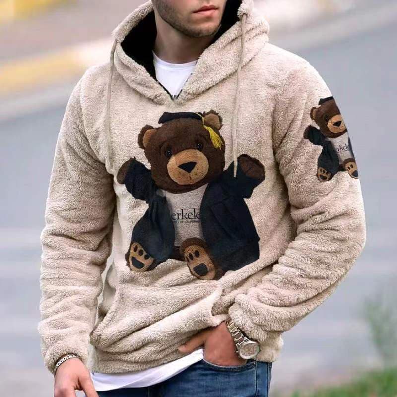 Men's Clothing happy bear hooded sweatshirt