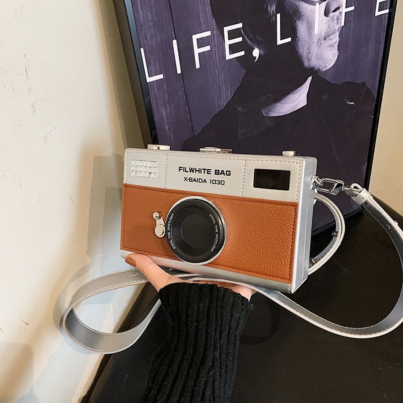 Personalized and creative mini camera bag, retro crossbody, versatile bag, niche box bag, fresh chain small square bag