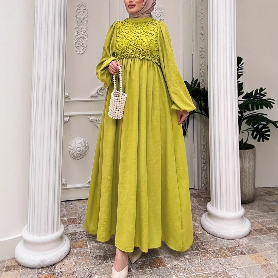 Women's Clothing New Autumn And Winter Women's Clothing Solid Color Stitching Fashion Temperament Ladies Dress