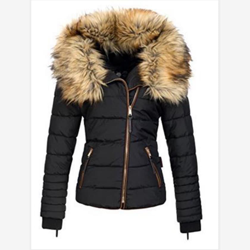 Women's fur collar zipper padded jacket