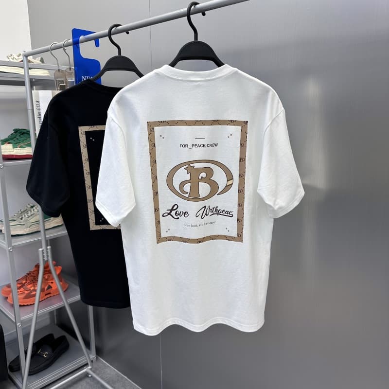 Men's Clothing Spring And Summer New Short-sleeved European Station Khaki Print Loose Couple T-shirt Pullover Men's T-shirt Trend B1DAC4H20