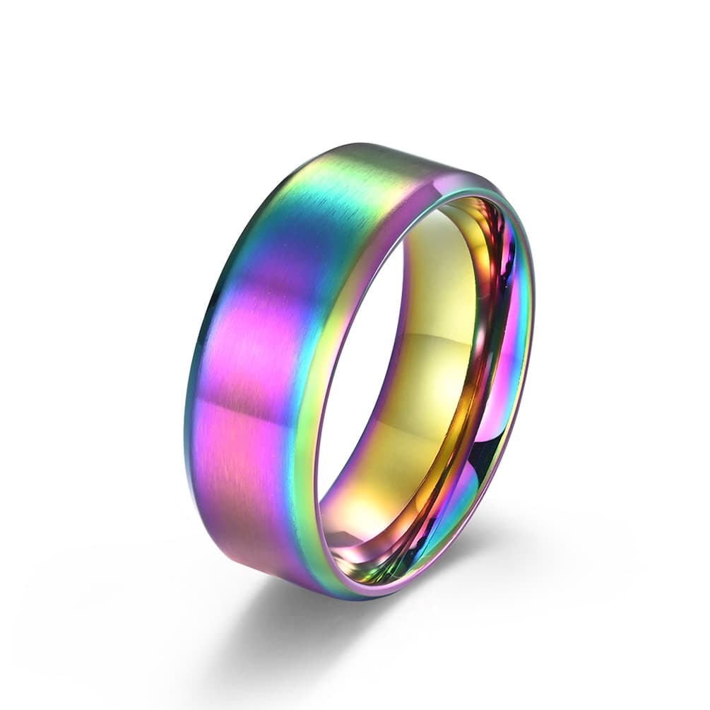 Men And Women's Jewelry Matte Brushed Simple Titanium Steel Ring Vacuum Plating Can Be Engraved