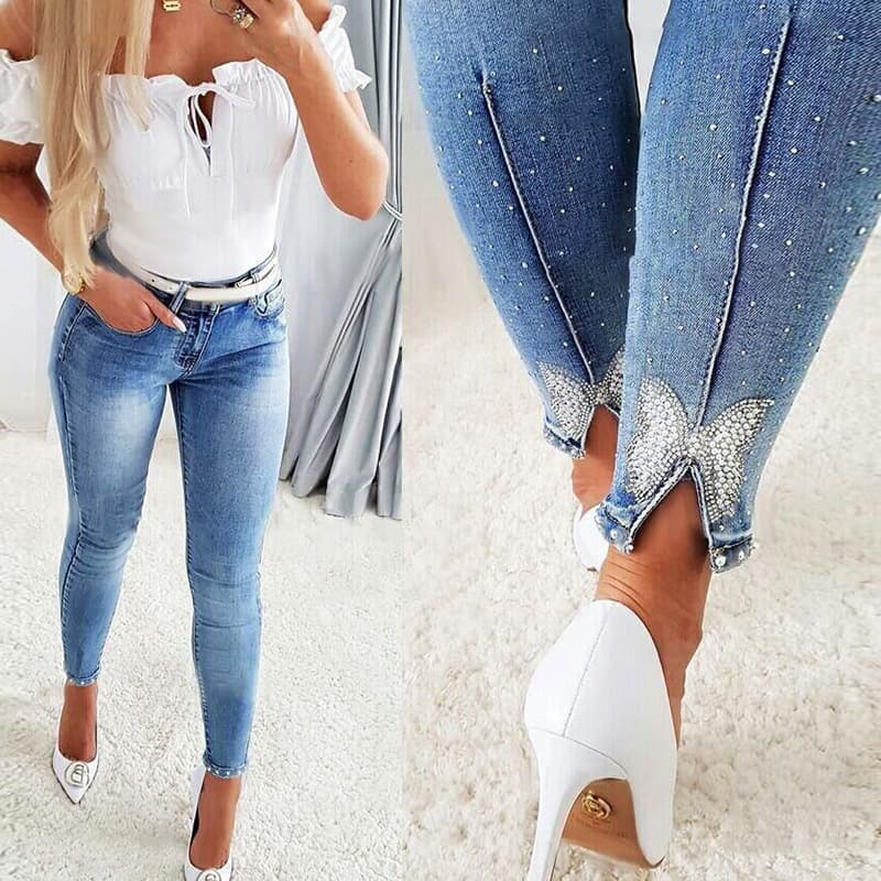 Women's Elastic Washed Tight-fitting Pants