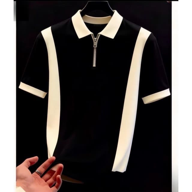 Men's Summer Polo Shirt With Collar - Breathable Milk Protein Fiber Blend, Casual & Business Style, Sizes M To 4xl