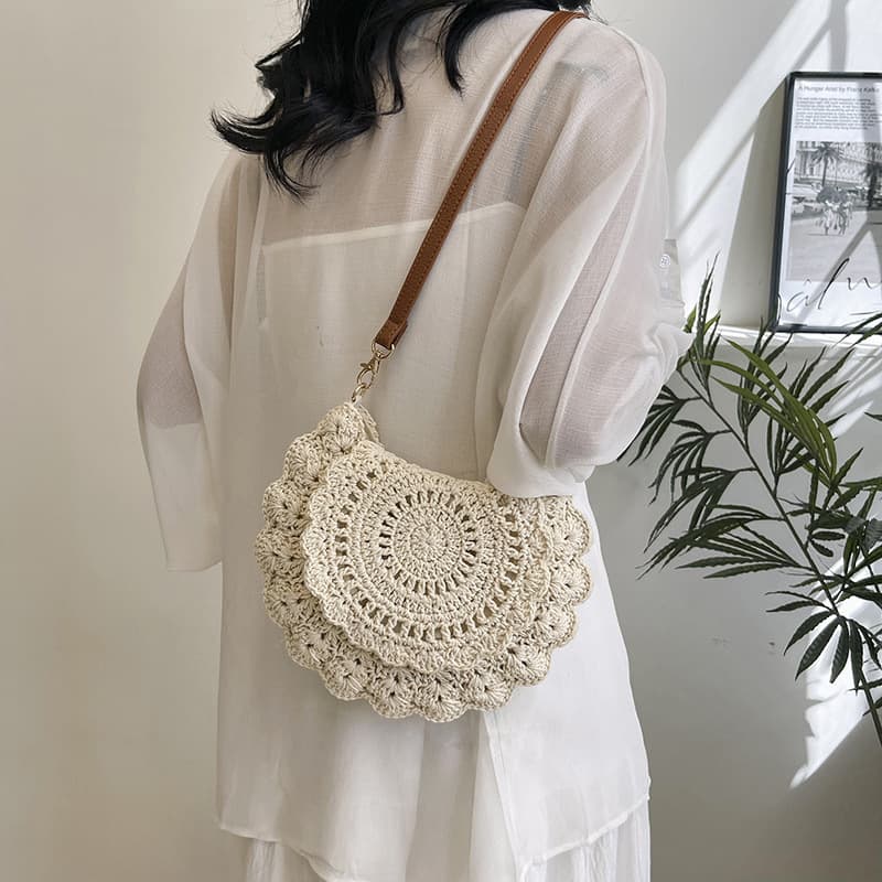 Adjustable Woven Crossbody Bag - Summer Beach Vacation Bag For Women