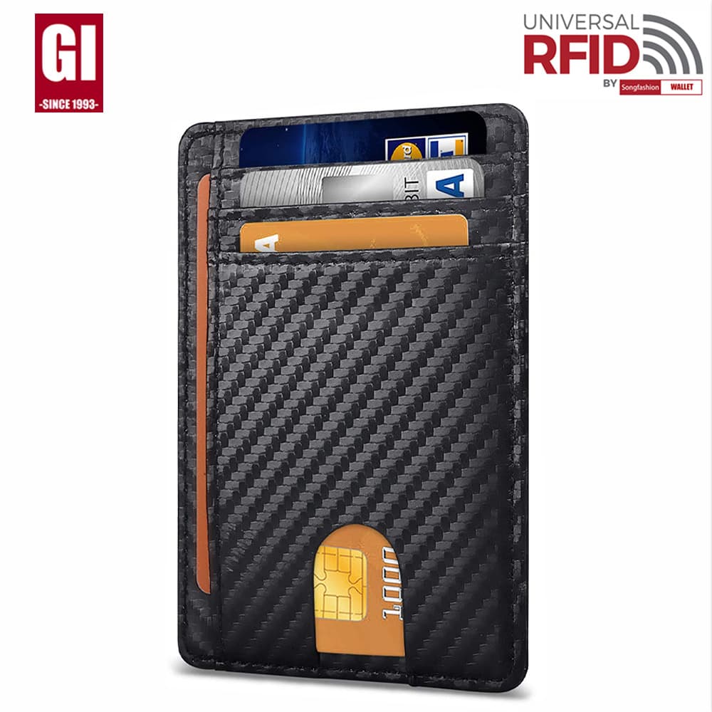 card holder genuine leather men's RFID anti theft card holder men's card holder plus airtag hole