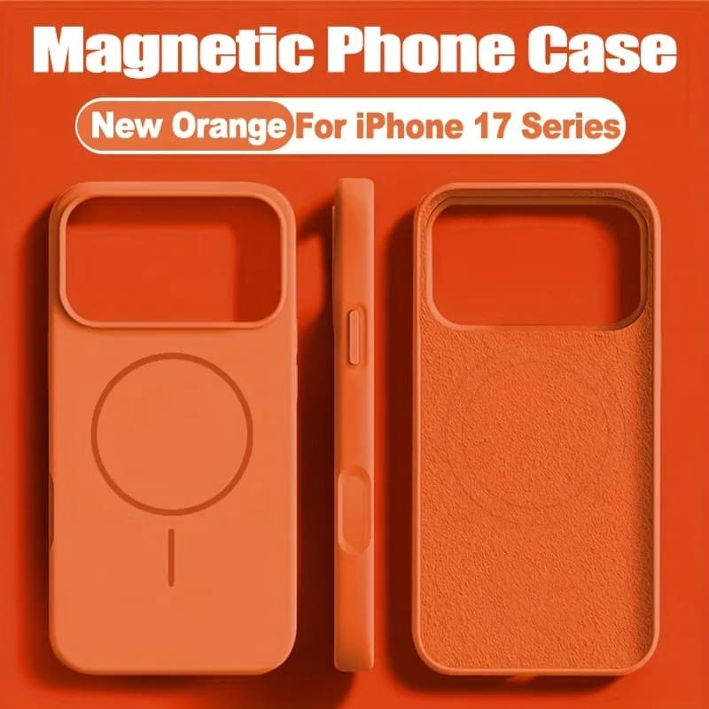Liquid Silicone Phone Case For Iphone 17 Pro Max 17Pro Air Original Magnetic Wireless Charge Protective Soft