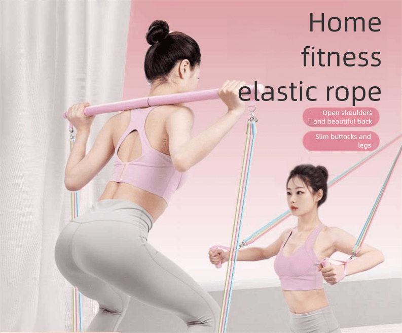 Yoga Pilates Multifunctional Fitness Resistance Band Push Pull Rod Training Unisex Barbell Bar