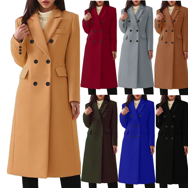 Women's long plus size woolen women's coat woolen coat