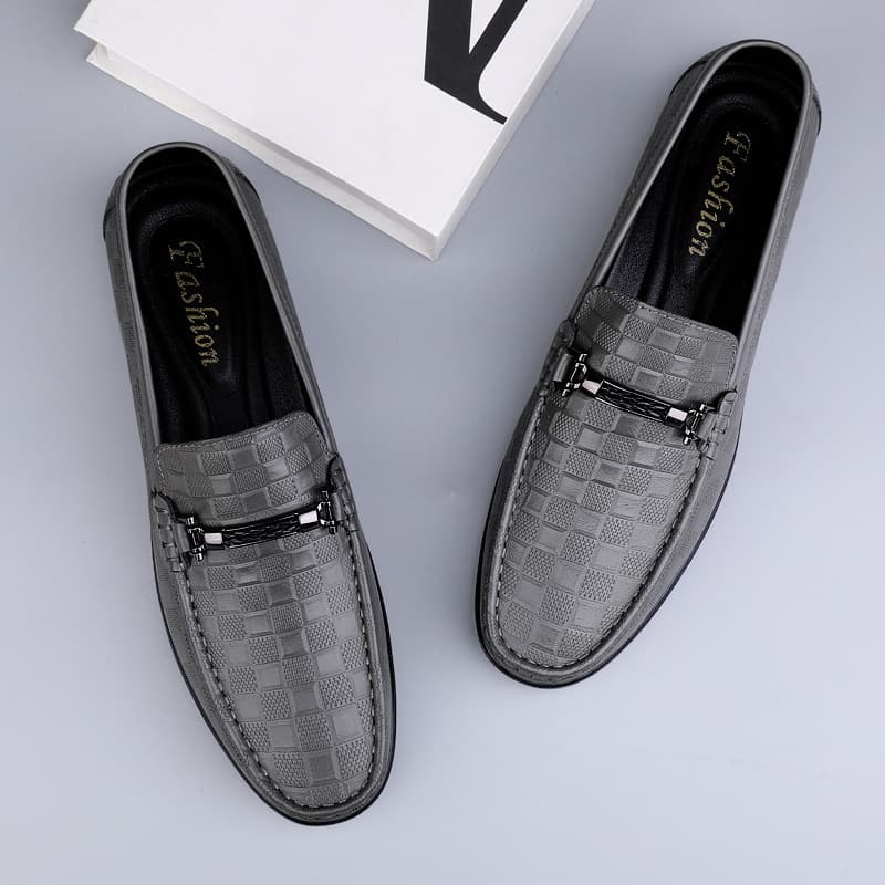 Men's Casual Shoes, Summer Breathable Sleeves, Lightweight Leather Soft Soles, Men's One Foot Lazy Driving Loafers