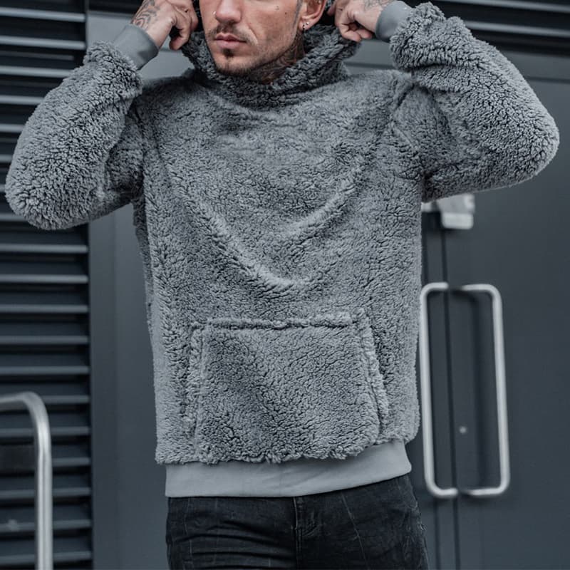 Men's Clothing 2024 New Solid Color Men's Sweatshirt Plush Men's Jacket Supply