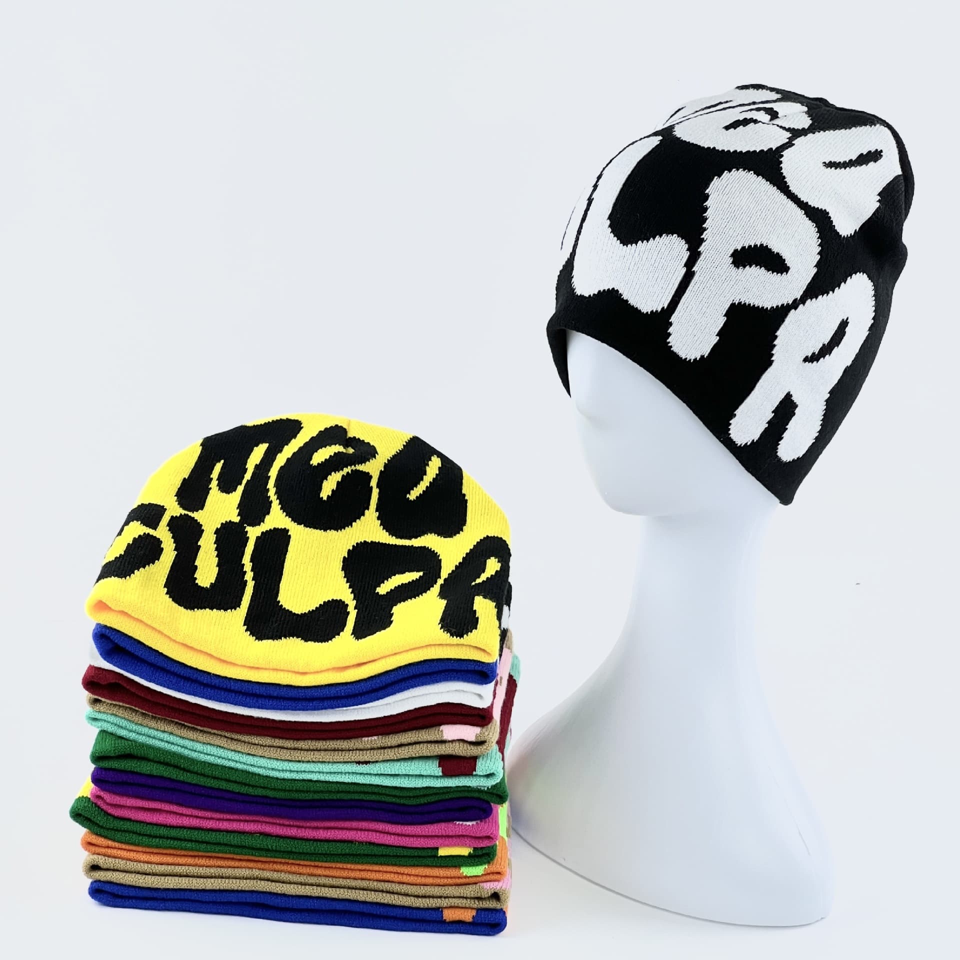New fashion knitted hat men and women street hip-hop letter wool hat casual all-match cold hat Baotou hat ins tide