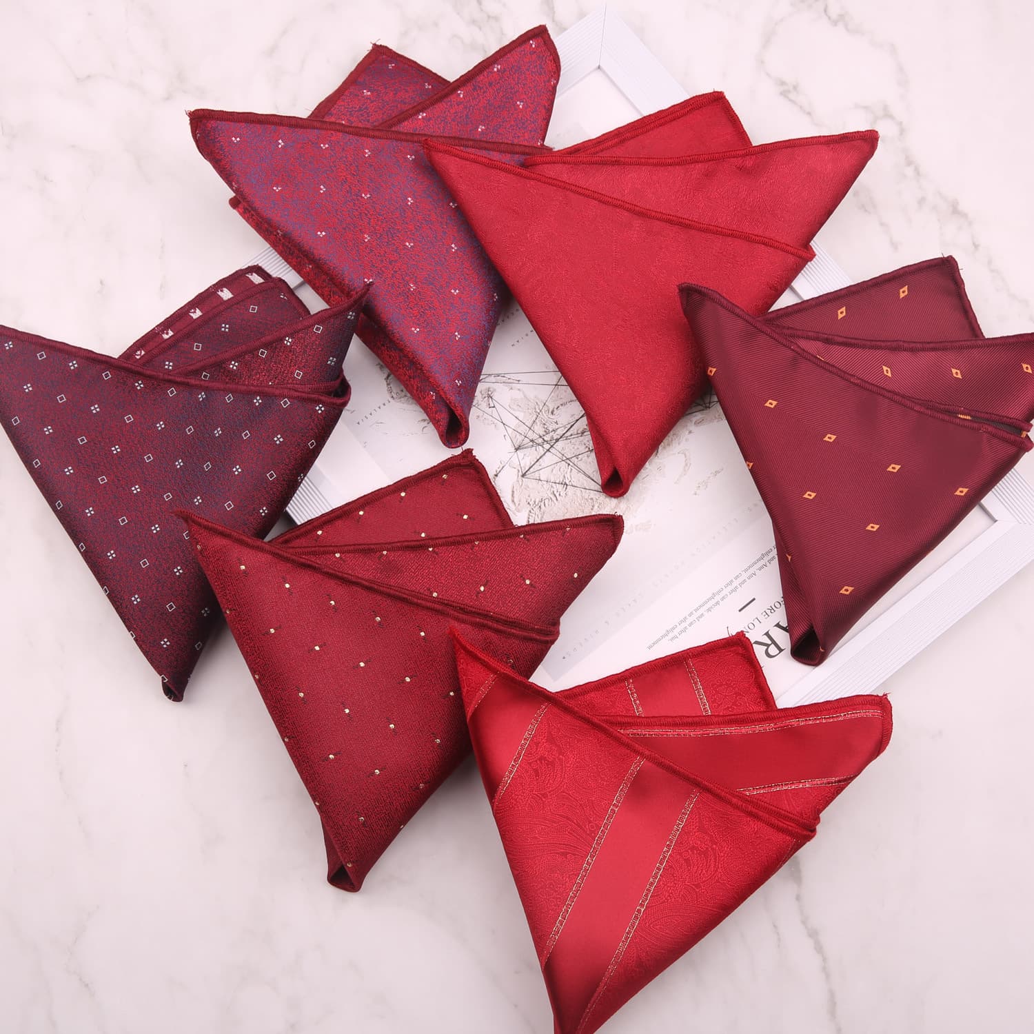 Pocket scarf wedding groom's small square scarf burgundy groomsmen wedding suit men's formal wear wedding accessories
