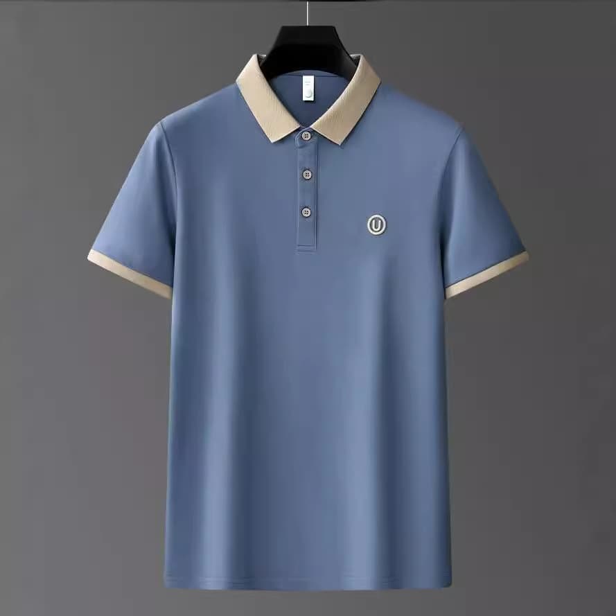 Men's Clothing New Summer Men's Polo Shirt Short Sleeve Business Casual Contrast Collar Lapel Top T Shirt Trendy Half Sleeve