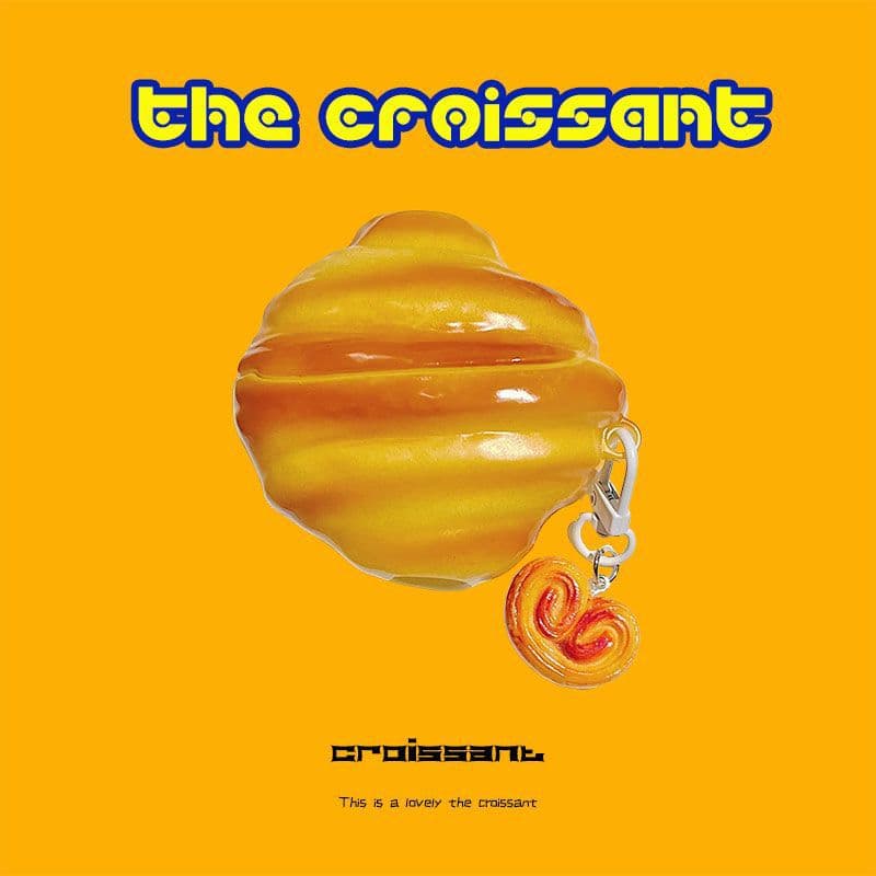 Universal Silicone AirPods Case Cover For Pro/1/2/3/4 With Detachable Croissant & Pastry Charm - Cute Cartoon Protective Shell​