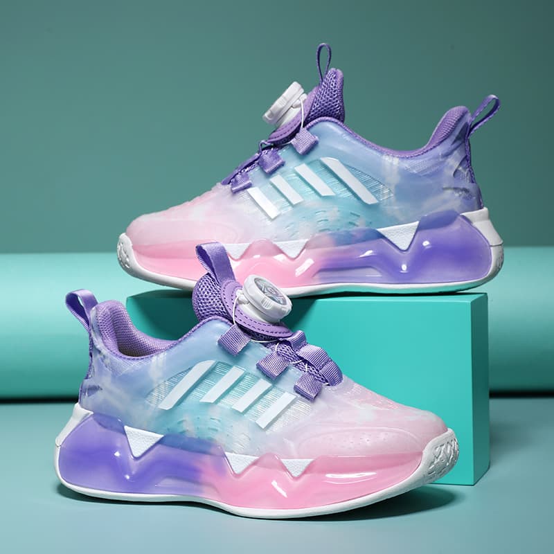 Chaussures pour garçons, nouvelle collection printemps-automne 2023, maille respirante, boucle rotative blanche, chaussures de sport pour enfants, c