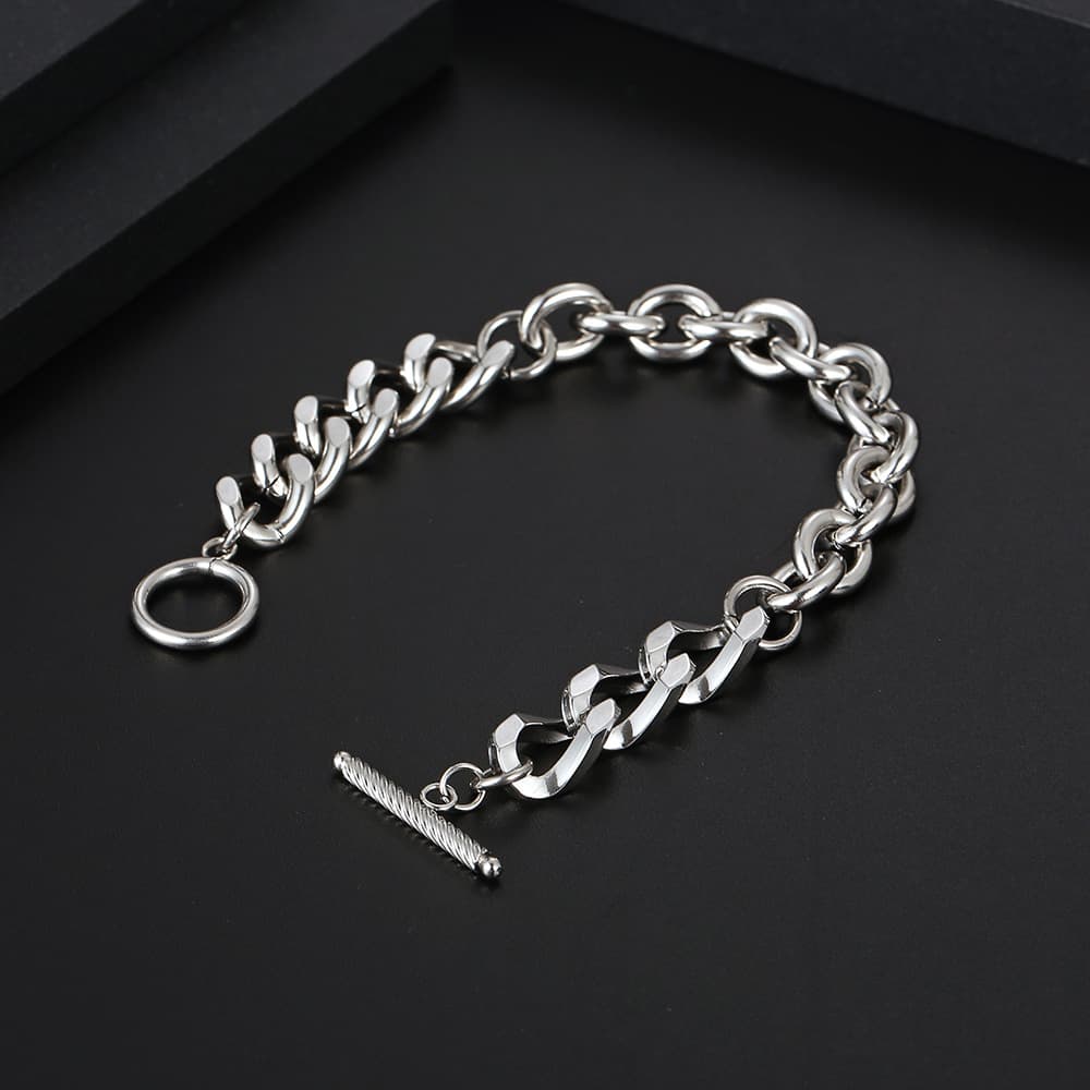IMI titanium steel splicing ring bracelet unisex light luxury simple niche couple jewelry accessories