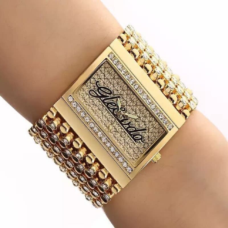 G&D Gaishiden IP Electroplated Non-Mechanical Diamond-Studded Women's Watch