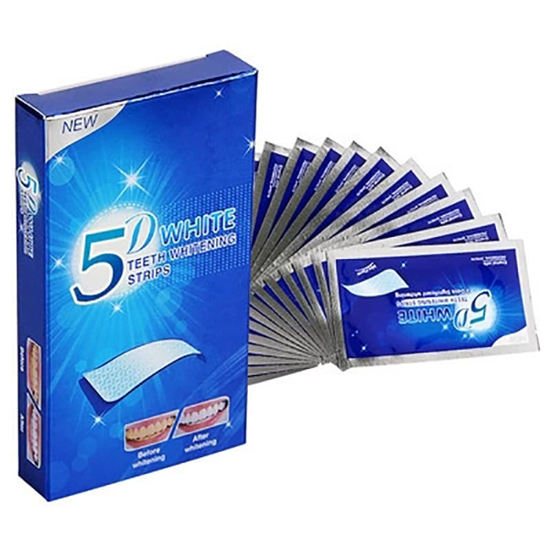 5D Teeth Whitening Strips – 14 Pieces Professional Kit (Neutral PH & Sensitive Teeth Safe)​