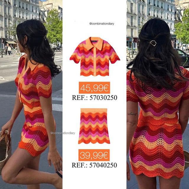 Women's Clothing New Lapel Polo Collar Single Breasted Sweater Mesh Skirt Knitted Suit