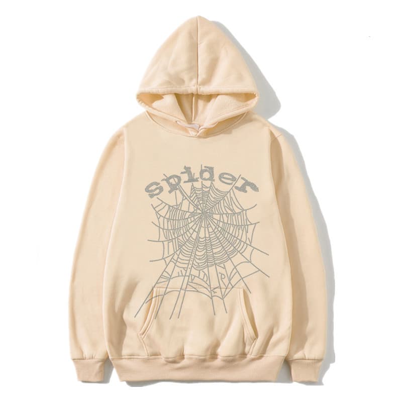 Pull à capuche Singer Letter Sp5der Spider Web Hot Diamond pour homme et femme, idéal pour le printemps et l'automne