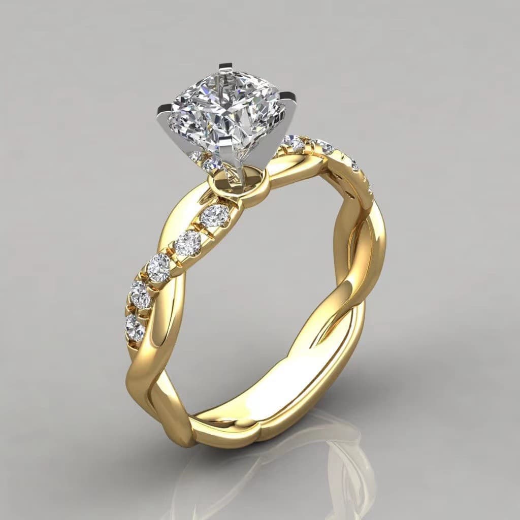 New hot selling niche minimalist high-end square diamond for women's fashion, light luxury, and versatile ring