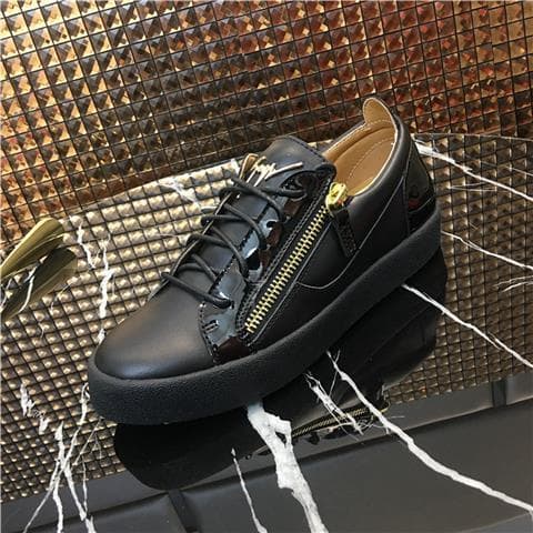 2024 Nouvelles chaussures décontractées à double fermeture éclair en cuir pour hommes