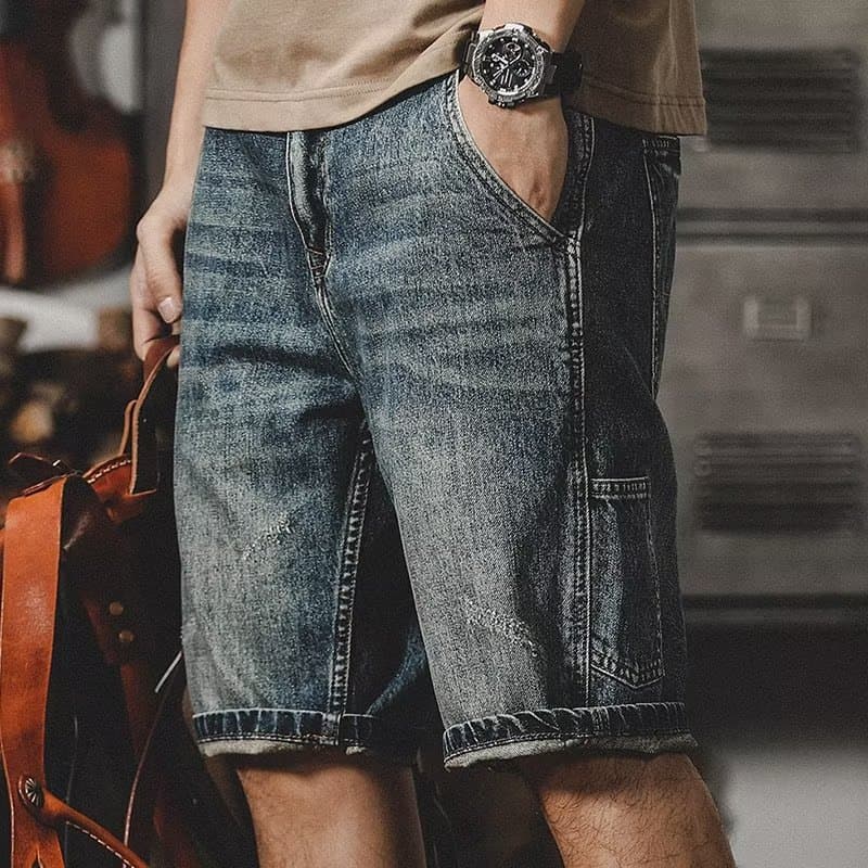 Man's Clothing Summer Slim Denim Shorts Men's Quarter Pants Loose Straight Leg Plus Size Stretch Men's Cropped Mid-length Pants