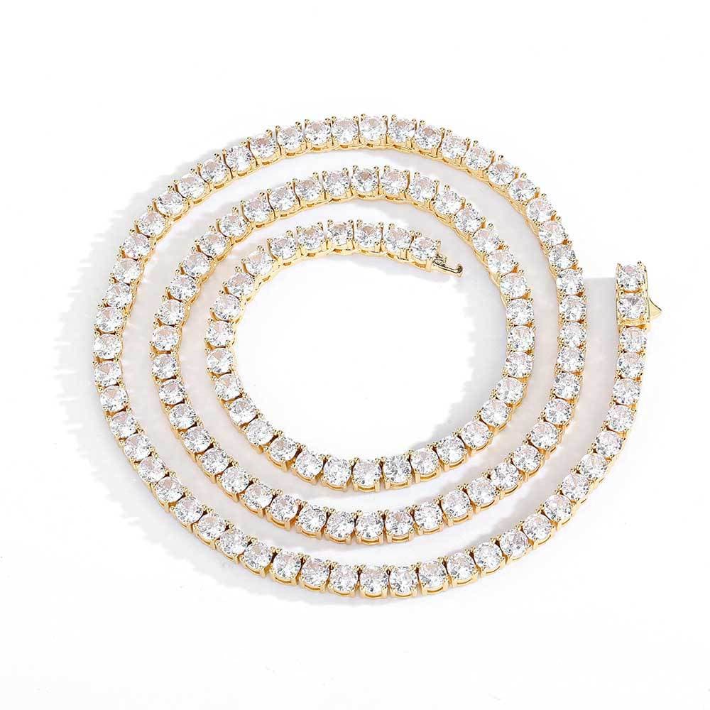 Chain Necklaces Hip hop diamond spring buckle tennis chain zircon men's necklace fashion brand personality hip hop bracelet jewelry