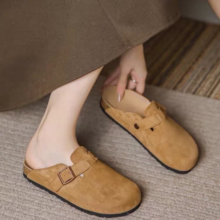 Lazy Cloth Toe Slippers Women Fashion Outerwear Flat Soled Couple Large Size