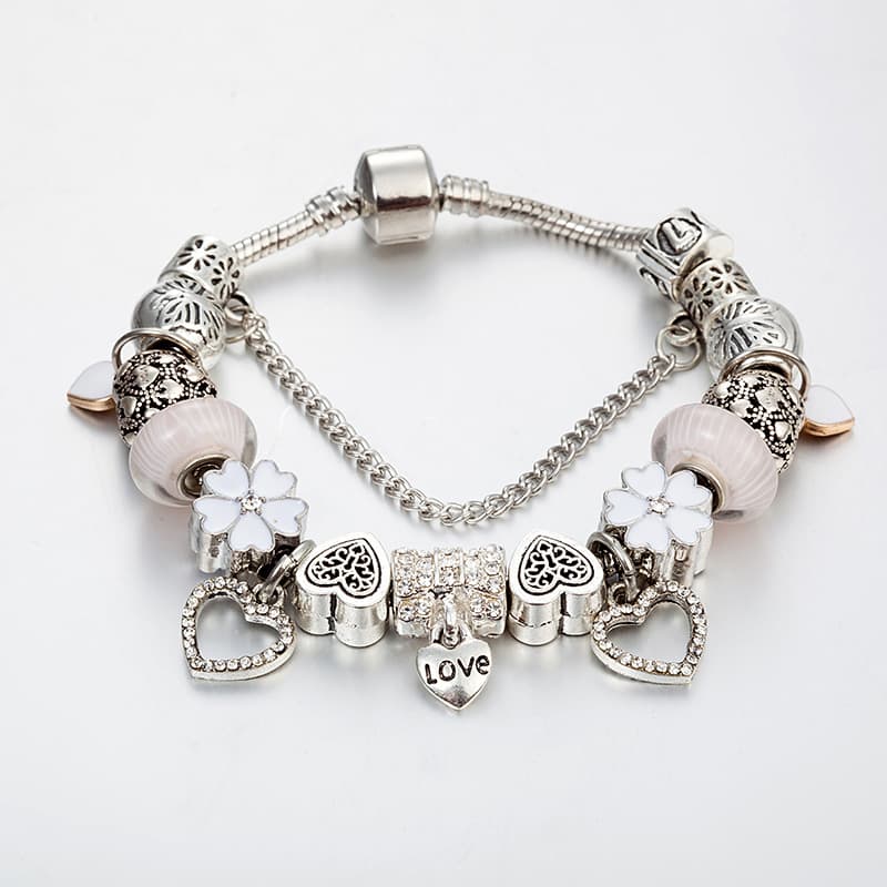 Hot selling Glass Bead Beaded Bracelet female DIY love diamond inlaid color Beaded Bracelet