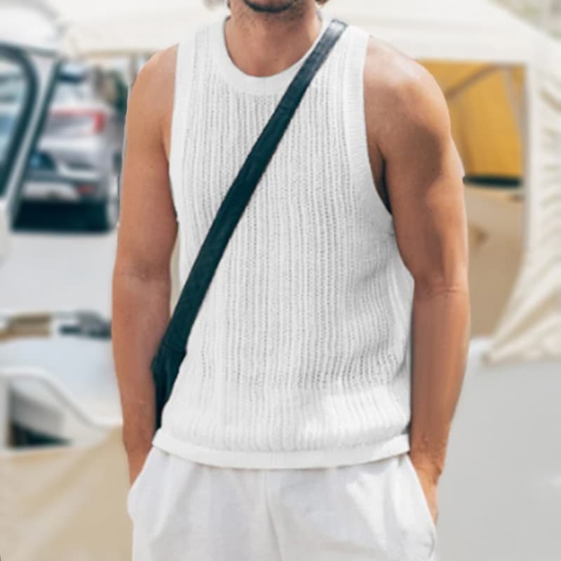 Men's Clothing Elastic Large Size Vest Men's Casual Sweater Vest Men's Muscle Man All-match