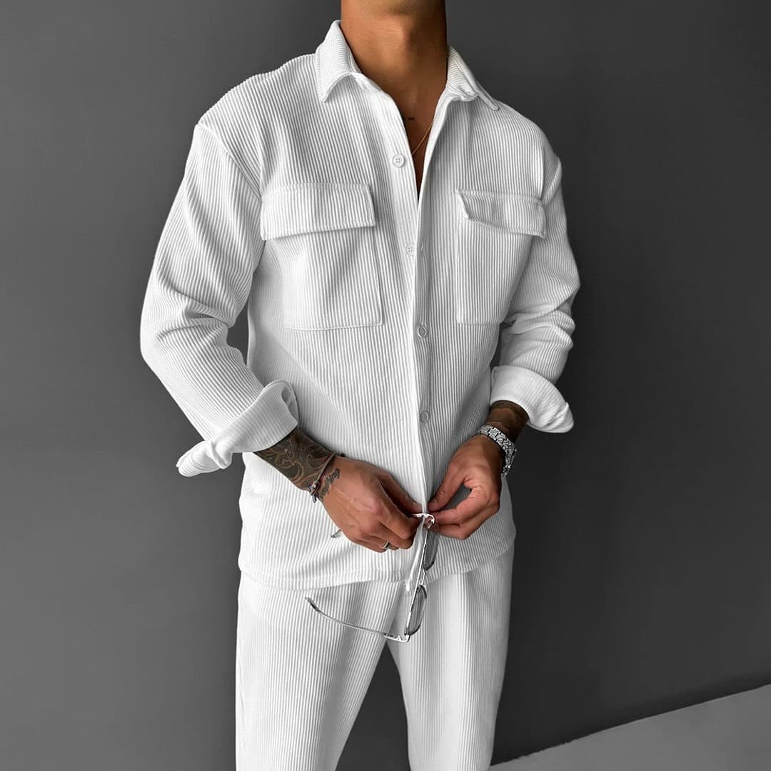 Men's Clothing Men's Shirt New Long Sleeve Lapel Men's Shirt