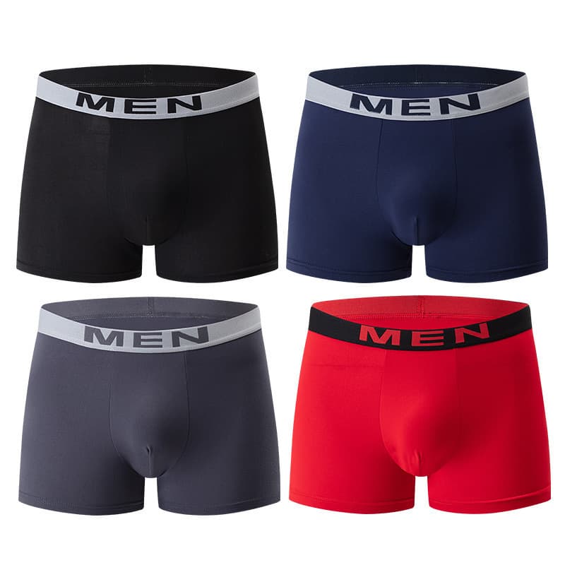 10 Pack Men's Boxer Briefs Solid Color Elastic Waist Casual Underwear Breathable Moisture-Wicking Seamless Cotton Spandex Blend For All Seasons