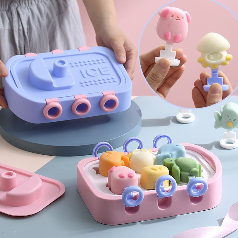 Household Ice Cream Ice Bar DIY Ice Cream Mold Ice Cream Sorbet Soft Silicone Food Grade Mold Homemade Ice Block Box