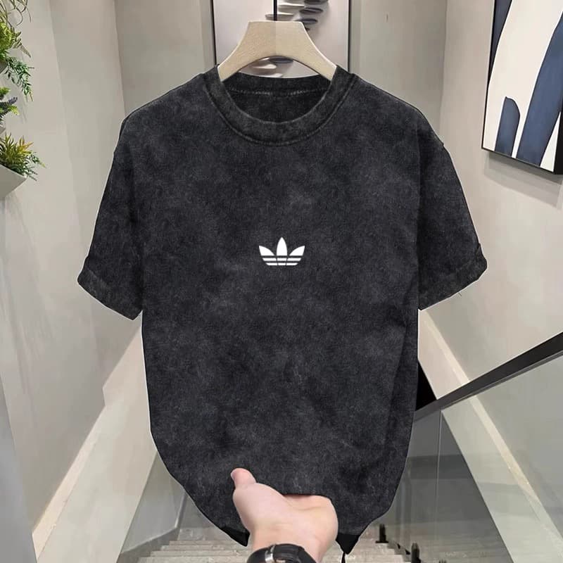 T-shirt à manches courtes délavé et vieilli pour homme, nouvelle tendance ample, été 2024