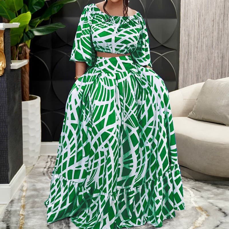 women's clothing elegant printed cross-border skirt fashion suit