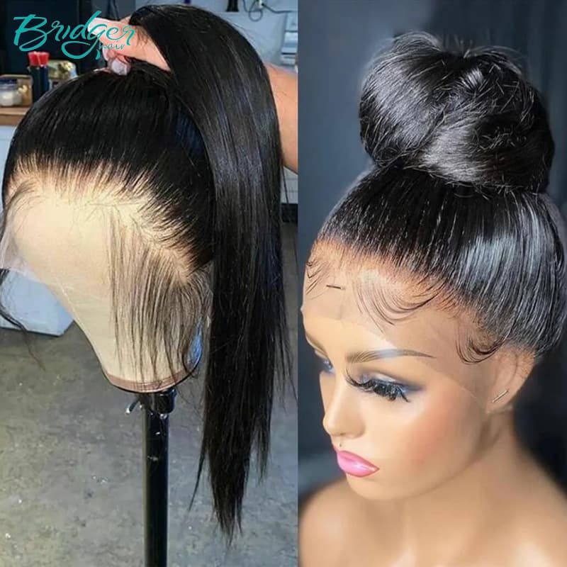 Synthetic Hair 360 Full Lace Frontal Wigs Natural Color Real Hair Wig