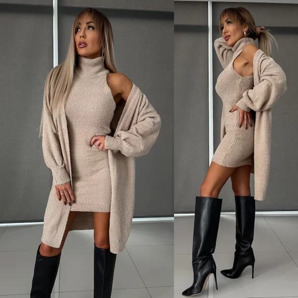 Women's Clothing plus velvet and thickened fur 2 piece home clothes for women