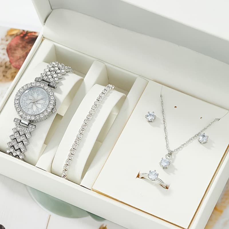 Women's Gift suit sets of quartz watch all-match jewelry 5-piece set for girlfriend and classmates