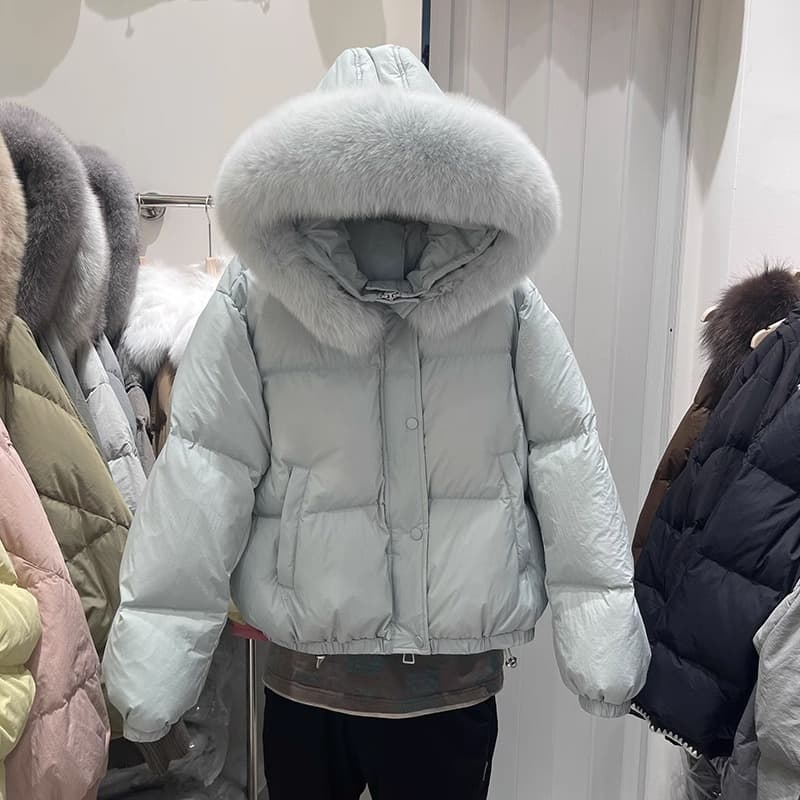 Women's Clothing white duck Warm jacket thick loose puffer jacket small size coat