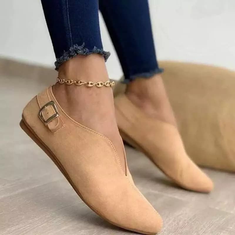 Women’s Shoes Rhinestones V Neck Casual Shoes Fashion Large Size 43 Shoes Flat Shoes Simple Slip On Shoes