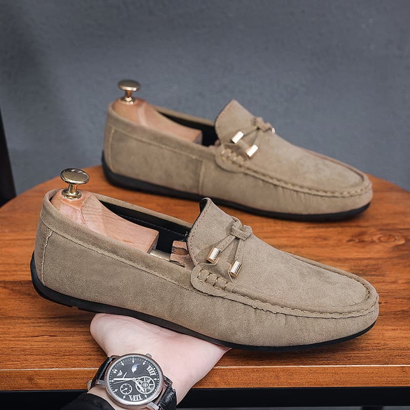 Men's Shoes new lazy soft sole one-step doudou shoes men's driving casual leather shoes